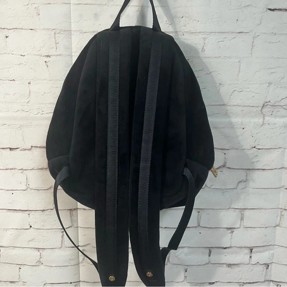 Juicy Couture Black Label Velvet Mini Backpack Bling Rhinestone Bag Velour Y2K